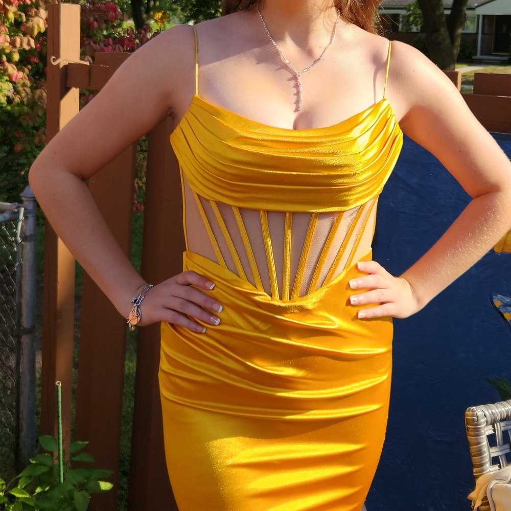 Gold satin Prom Homecoming